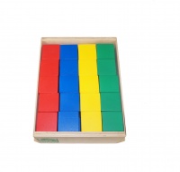 Строительный набор из дерева "Цветные кубики". 40 штук