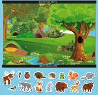 Магнитный плакат "Лес. Дикие животные"