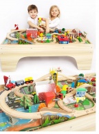 Игровой стол для железной дороги (с комплектом на 118 элементов)